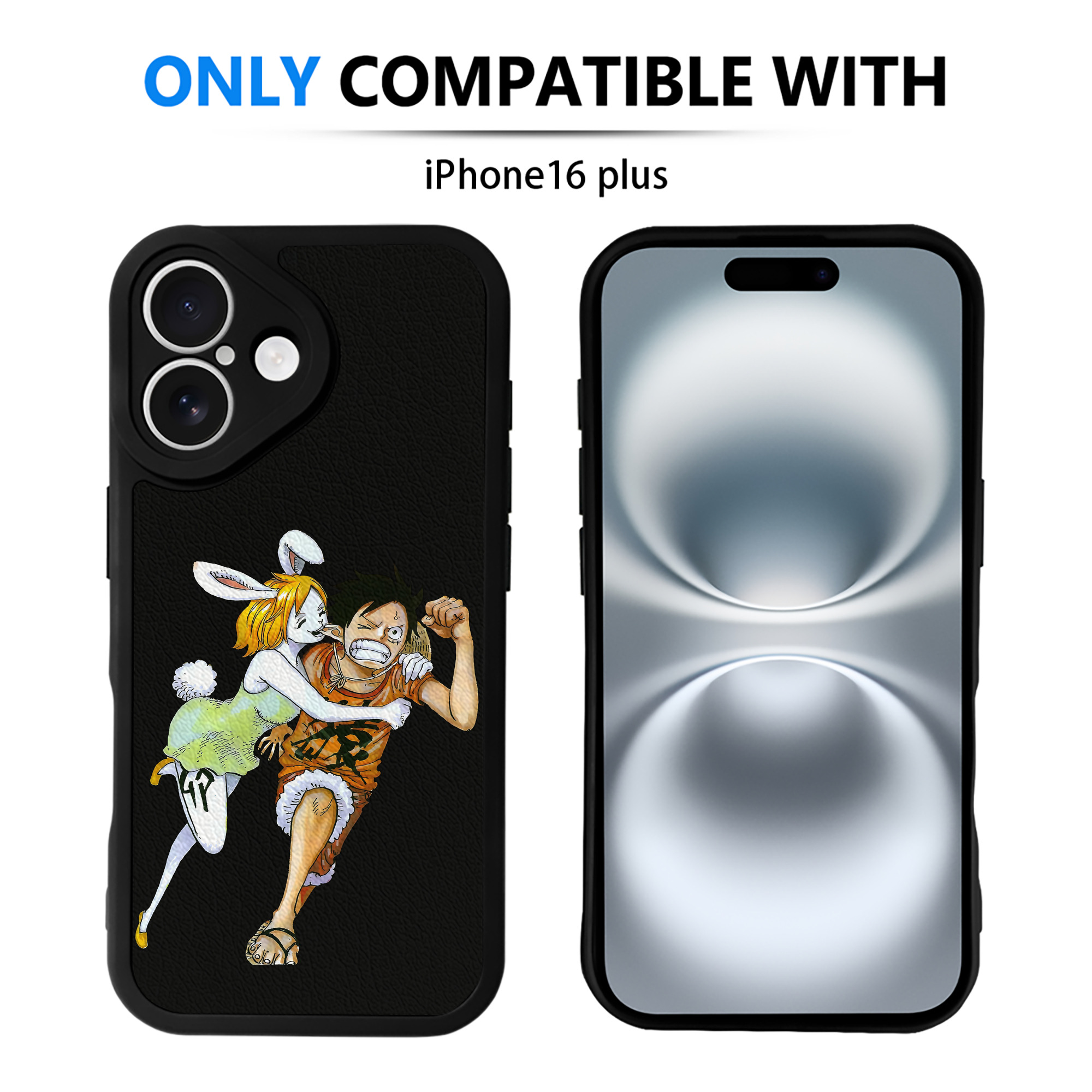（画像用） ワンピース モンキー・D・ルフィ ONE PIECE Monkey D. Luffy 【iPhone 16シリーズ対応】シリコンスマホケース（レザー調） 材質：シリコン